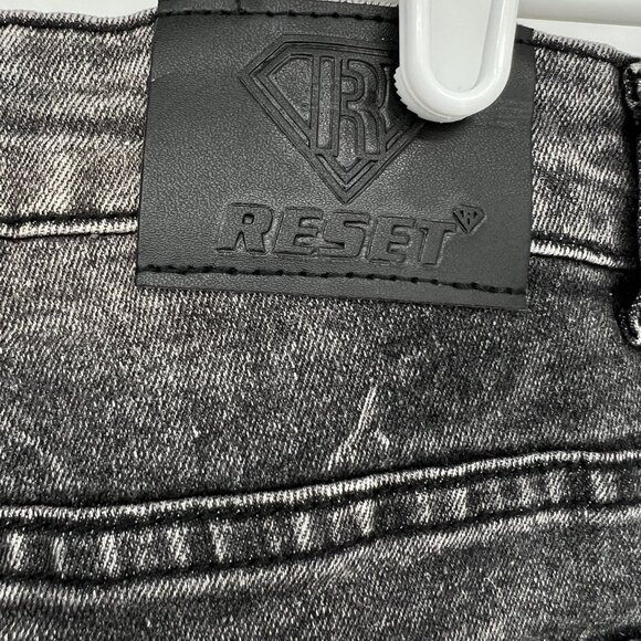 RESET Men's Splatter Skinny Mid Rise Stretch Grey Denim Jeans Size 30x30 - Picture 8 of 10